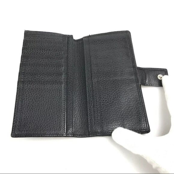 GUCCI WALLET BI FOLD 143389 0959 GG CANVAS Black Leather Authentic - Picture 8 of 11